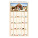 Cream advent calendar panel featuring a nativity scene as well as animals, stars, and inspired motifs.