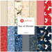 Patterned fabric swatches with a central “andover” label and star motifs in various colors.