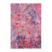 Bubblegum pink and aqua ombre batik with a packed hot pink and aqua botanical print on the bottom with butterflies scattered above.