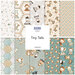 Digital collage of the available baby animal yardage fabrics from the Tiny Tails fabric collection.