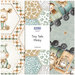 Digital collage of the available wildlife minky yardage fabrics from the Tiny Tails Minky fabric collection.