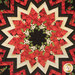 A close up on the center of the topper, demonstrating details on the mesmerizing kaleidoscope poinsettias.