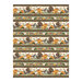 Cream border stripe fabric with rows of turkeys and pumpkins.