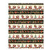 Border stripe with alternating rows of presents and Santa Clause in various poses.