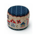 Photo of the Patriotic Tiny Town pattern finished on a pinkeep template isolated on a white background.