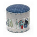 Photo of the finished pattern on a drum pinkeep template isolated a white background.