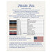 The back of the pattern listing color names and their corresponding DMC alternatives for embroidery threads.