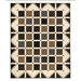 The completed Simply Cool Quilt, colored in cozy neutrals from the Black Sheep Cottons collections by Marcus Fabrics, isolated on a white background. 