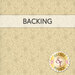 Tan fabric with tonal beige vines and florals; a transparent banner at the top reads "Backing." 