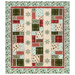 The completed Snowtop Mountain Flannel Rag Quilt, isolated on a white background. 