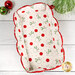A top down shot of the basket, showing details on the inner snowman print.