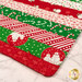 A super close up on the mat demonstrating fabric prints and color details.