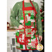 A model wears the apron, demonstrating scale and function.
