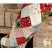 A close up shot of the patchwork, demonstrating fabric colors and prints.