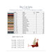 Back of pattern with a table showing color names and their corresponding DMC alternatives for embroidery threads.