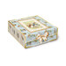 Decorative floral gift box of Peter Rabbit with a cream ribbon bow.