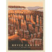 Fabric panel with a park poster design for Bryce Canyon National Park depicting a red rock valley scene.