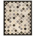 The completed Make It Scrappy Quilt, colored in elegant neutrals from the Botanical Sketchbook collection by White Owl Textiles, isolated on a white background. 
