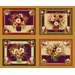 Fabric panel with four blocks featuring autumn floral vases.