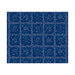 Mottled navy fabric with blocks of white, stylized vines and wintry motifs like snowflakes, snowmen, stars, and more.