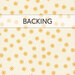 Cream swatch of fabric with tossed golden yellow daisies. A transparent banner at the top reads "Backing."