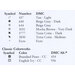 Table listing DMC color codes and their corresponding alternative colors.