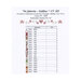 Chart showing the required DMC, fabric recommendation, and stitch counts.