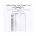Chart showing the required DMC, fabric recommendation, and stitch counts.