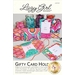 The front of the Gifty Card Holders pattern showing the completed gift card holders propped up and opened in various positions to show use and design.