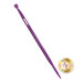 A purple needle like device against a white background