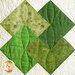 The fourth green and white block in the Learn to Quilt Beginner Quilt