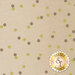 A textured fabric pattern in beige with scattered dots in gold and brown. The bottom right corner features a logo for Shabby Fabrics.