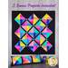 A colorful quilt design displayed on a black background, featuring a pattern of vibrant triangles and squares in pink, blue, yellow, and green. Below the quilt, there is a coordinating pillow. Text at the top indicates 2 Bonus Projects Included! with a logo in the bottom corner.