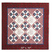 Quilt featuring teddy bear embroidery in a patterned design, measuring 39 x 39.