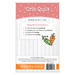 back cover of Crib Quilt pattern, with finished size and list of fabric requirements