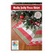 Front cover of the pattern, a decorative tree skirt named Holly Jolly Tree Skirt, featuring a patchwork design in red, green, and white geometric patterns. The skirt is placed beneath a Christmas tree with twinkling lights.