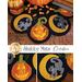 A collage showing the detail of the pumpkin and black cats on the Shabby Mats - October mat