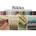 Overview images of the Nikko woven collection, separated by color.