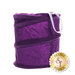 An expanded purple collapsible tote bucket