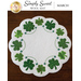 White wool mat with scallops and shamrocks | Shabby Fabrics