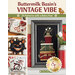 Buttermilk Basin's Vintage Vibe Book front cover featuring a variety of projects including a valentines pillow, a tricycle pillow, a halloween black cat ornament, and a framed wool applique block.