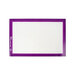 Silicone fusing mat with a purple border, featuring a smooth, white surface for easy preparation.