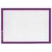 White silicone mat with a textured surface, bordered by a purple frame.