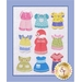 This image shows the outfits for the Dress Me paper doll quilt.