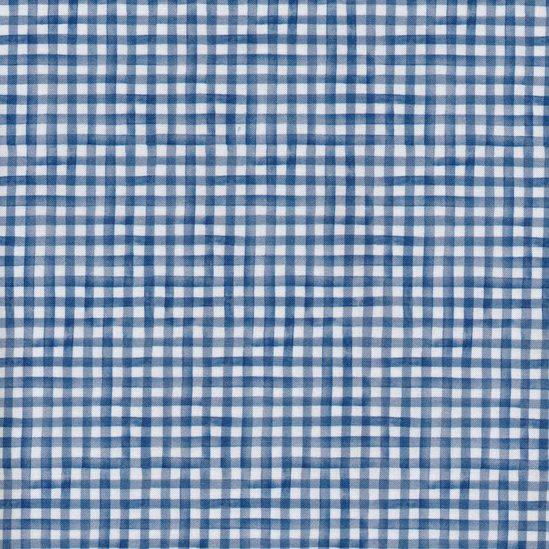 Navy blue and white gingham fabric