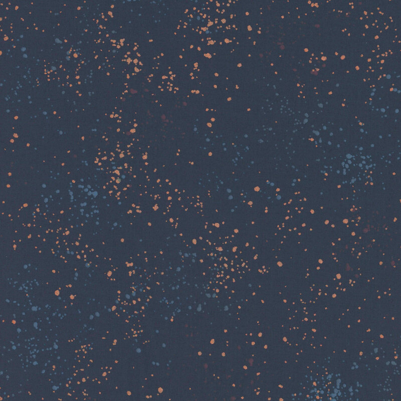 Metallic and tonal speckles on navy fabric.