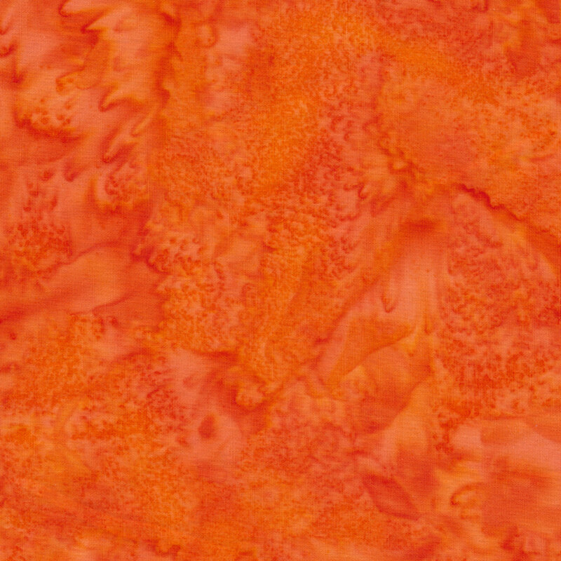 Batik fabric features tonal marble orange design | Shabby Fabrics