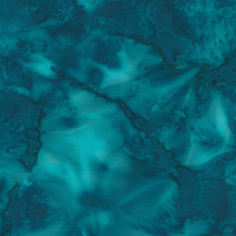 Batik fabric features tonal marble dark teal design | Shabby Fabrics