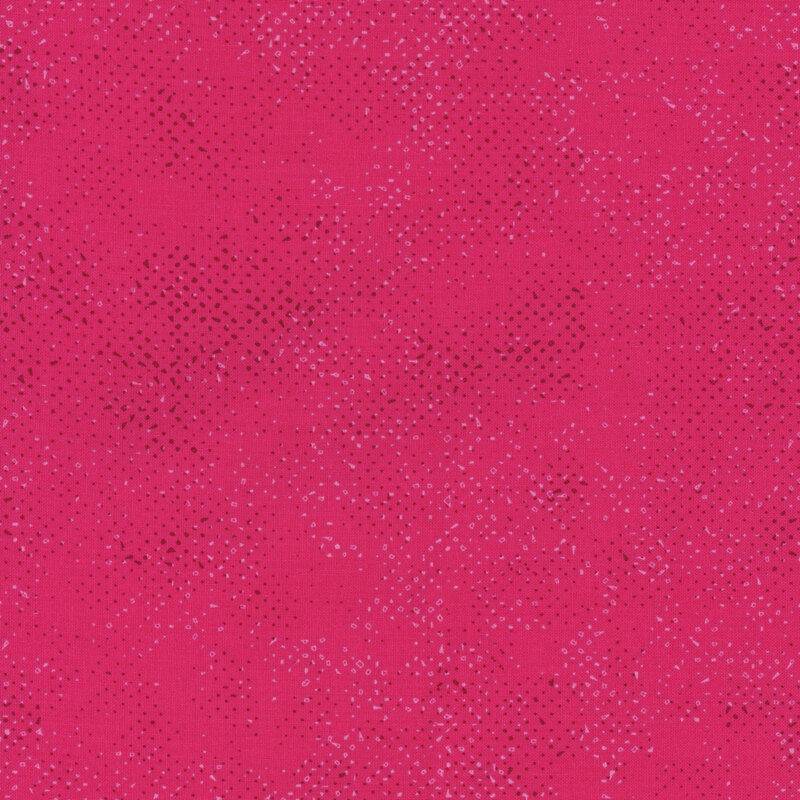 Textured bright magenta fabric with a pattern of small tonal speckles