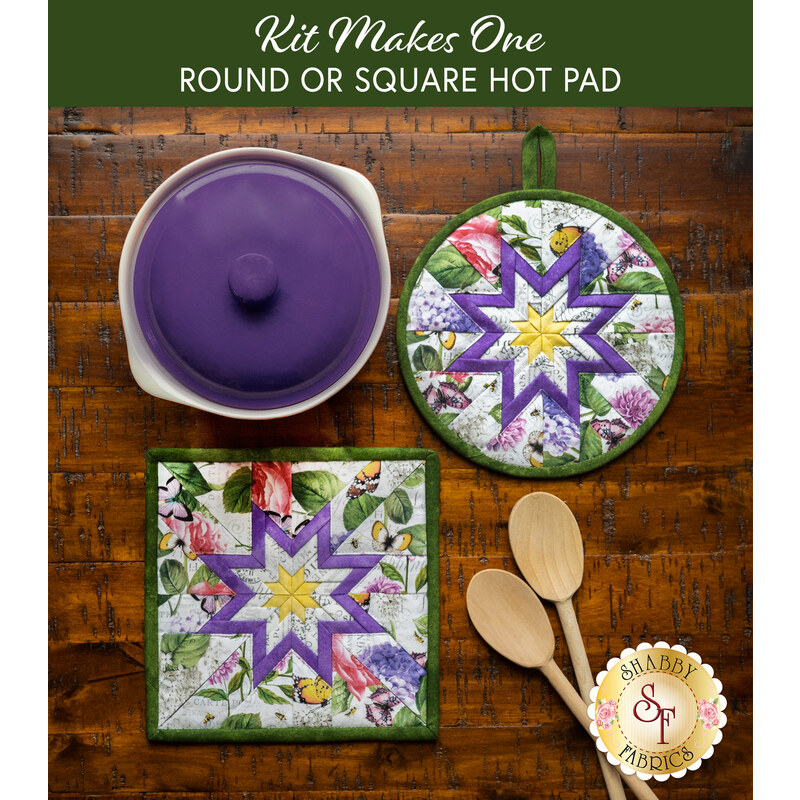 Folded Star Hot Pad Kit - Scented Garden - Round OR Square - Floral